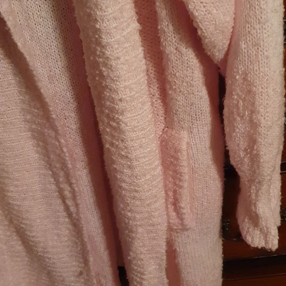 Vtg Ladies Pink Sweater Duster sz L - Picture 3 of 4